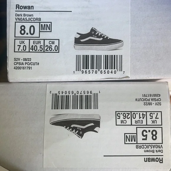 Vans Men’s Rowan
Dark Brown
VN0A5JICDRB
Sneakers - Picture 16 of 16